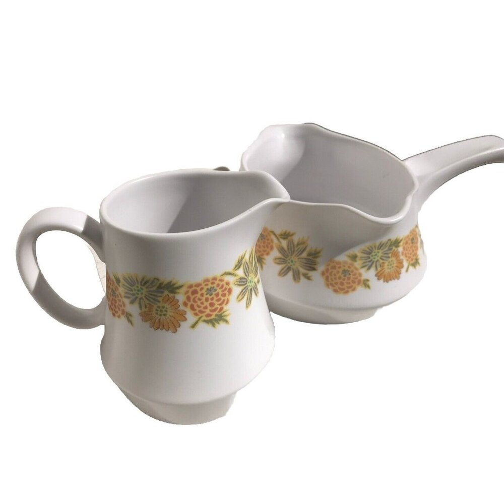 Vtg Lot Gravy Milk Boat Creamer Noritake China Sunny Side MCM Floral 9003 Set